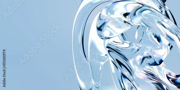 Obraz abstract blue 3D background with glass