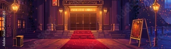 Fototapeta Create a digital painting of the entrance to a theater