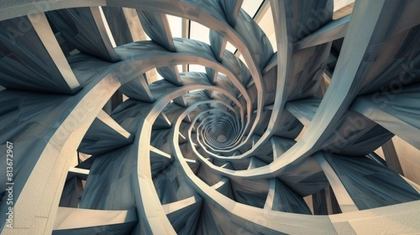 Obraz spiral staircase in the center of the city