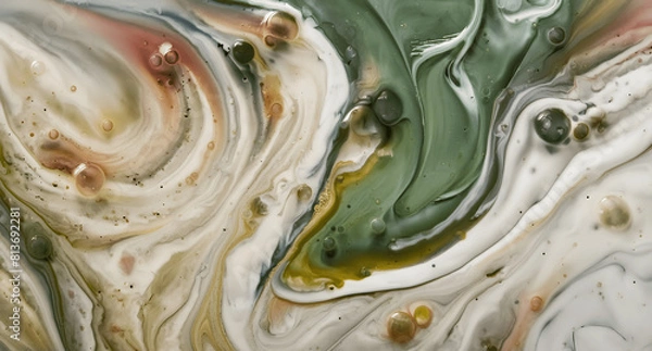 Fototapeta Dynamic Swirls of Vivid Acrylic Liquid Paint Textures: Bold Hues and Emotional Abstract an artwork created with generative AI tools