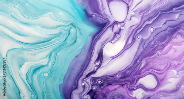 Fototapeta Dynamic Swirls of Vivid Acrylic Liquid Paint Textures: Bold Hues and Emotional Abstract an artwork created with generative AI tools