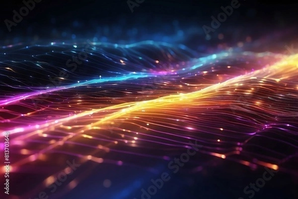 Fototapeta Abstract_tech_background_of_high_speed_optic_fiber
