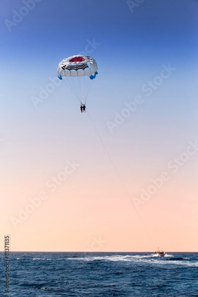 Obraz parasailing over blue sea