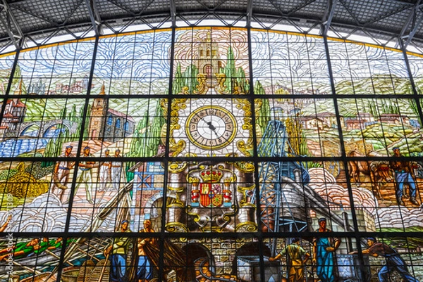 Obraz Stained glass window in Abando train station, Bilbao (Spain)