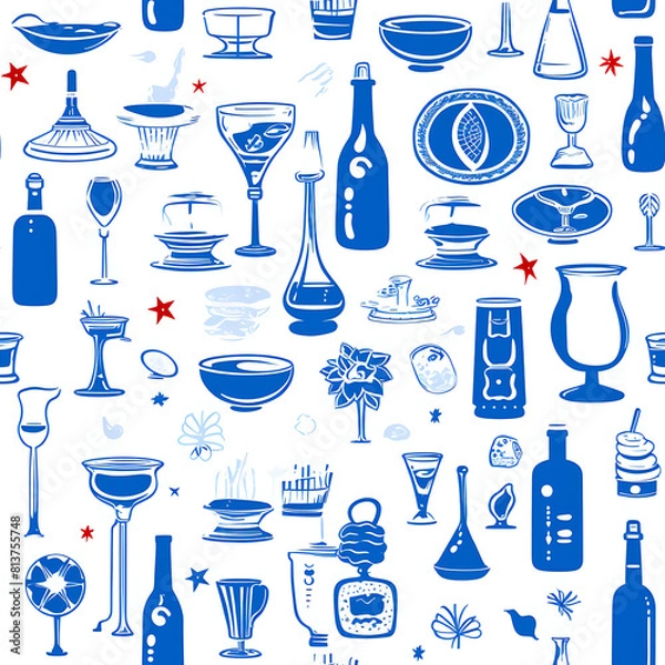 Fototapeta Water seamless pattern, beautiful modern graphics can be used in a variety of designs.