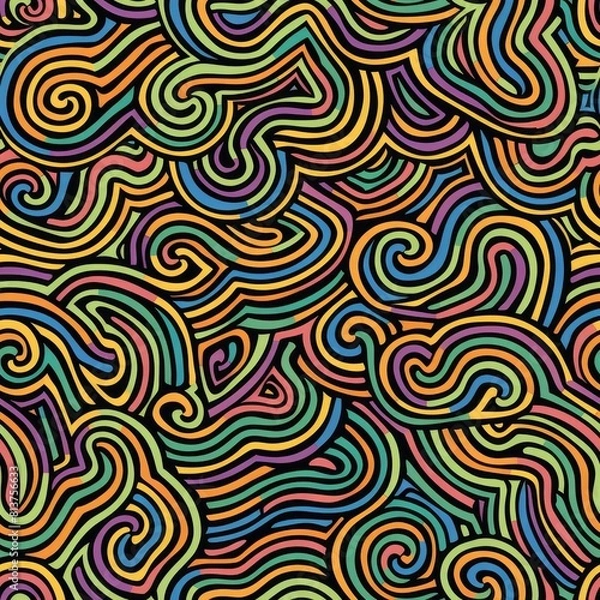 Fototapeta psychedelic seamless pattern.