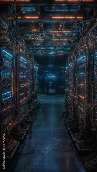 Fototapeta factory in the night