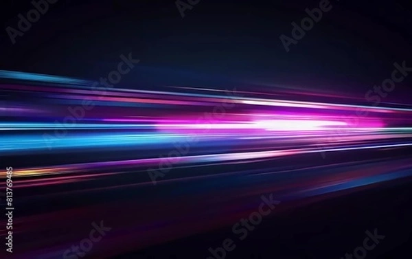 Fototapeta Light Trails, Long Time Exposure Motion Blur Effect. Very beautiful Vector Illustration