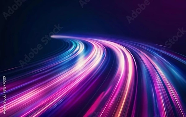 Fototapeta Light Trails, Long Time Exposure Motion Blur Effect. Very beautiful Vector Illustration