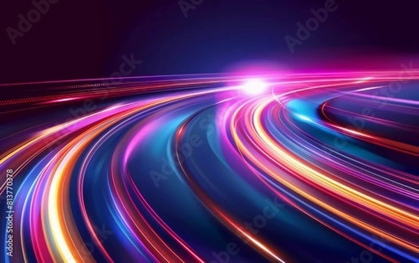 Fototapeta Light Trails, Long Time Exposure Motion Blur Effect. Very beautiful Vector Illustration