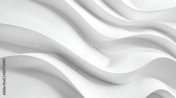 Fototapeta Abstract white and gray color, modern design background with geometric shape.,Mimimal style white wavy surface modern abstract background