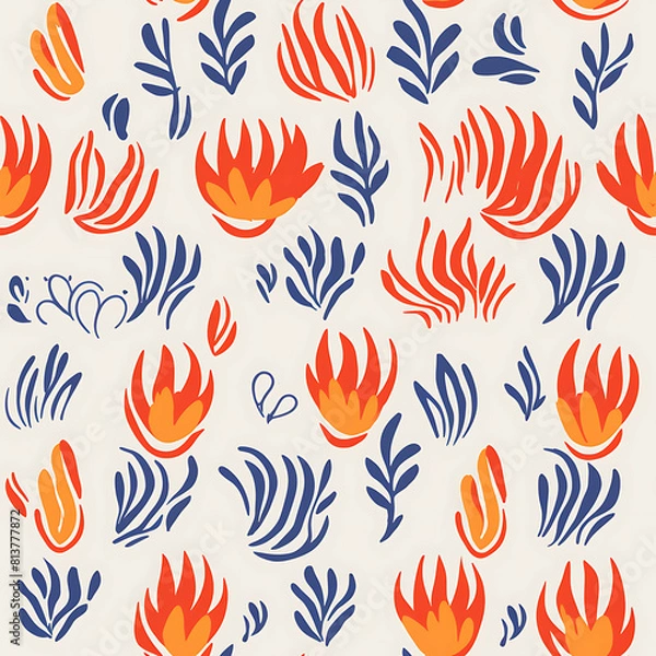 Fototapeta Fire seamless pattern, beautiful modern graphics can be used in a variety of designs