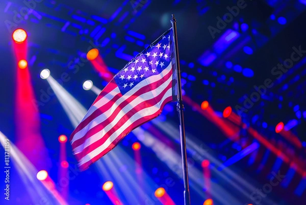 Obraz american flag on the stage