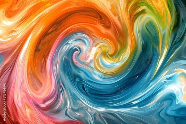 Fototapeta Abstract painting. Colorful digital art. Modern art.