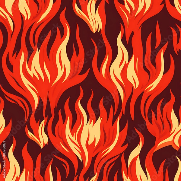 Fototapeta Fire seamless pattern, beautiful modern graphics can be used in a variety of designs.