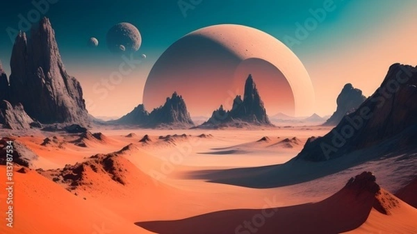 Obraz sunset over the mountains