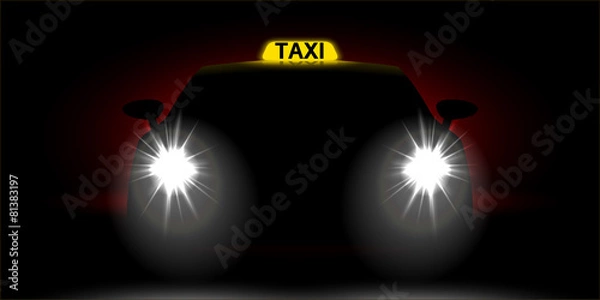 Obraz realistic car taxi front view