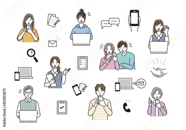 Fototapeta WEB申し込みに関するイラストのセット