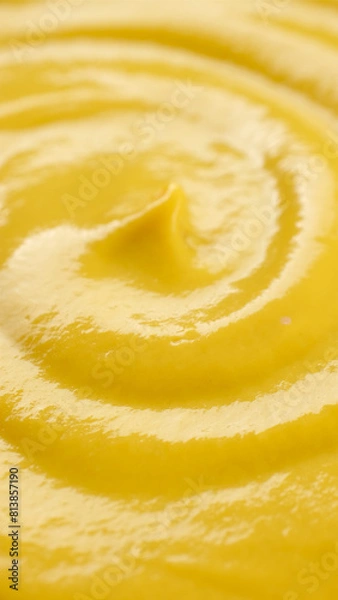 Fototapeta Mustard sauce. Most popular sauce mustard for sausages, steak, salad