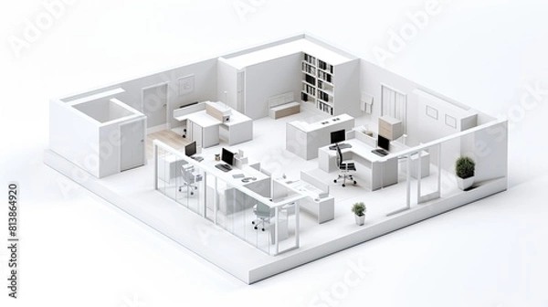 Fototapeta office model with dark background, ai generated