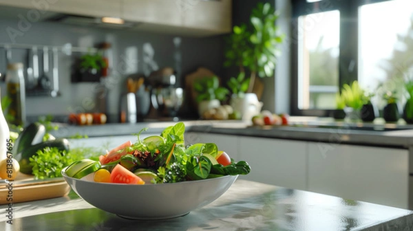 Obraz Fresh salad with a variety of colorful vegetables