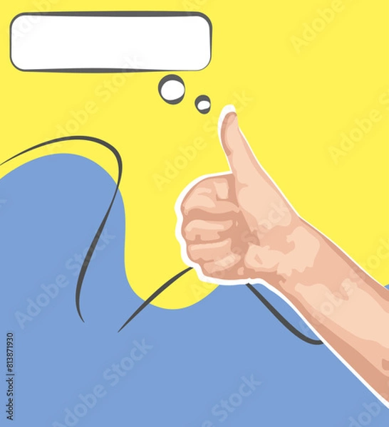 Obraz pop art comic hand like cloud speech bubble explosion vector illustration