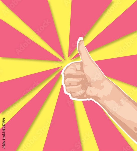 Obraz pop art comic hand like speech bubble explosion vector illustration