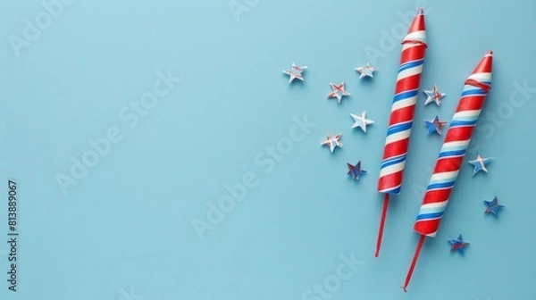 Obraz Fourth of July colorful background with empty space