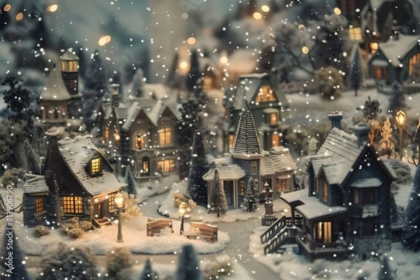 Fototapeta christmas tree in the snow