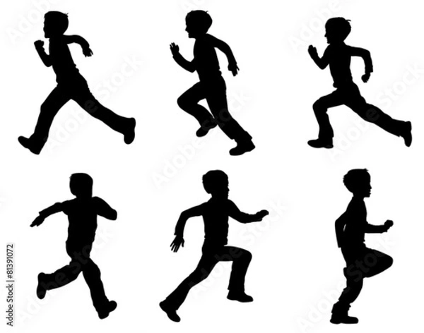 Obraz kid running silhouettes - vector