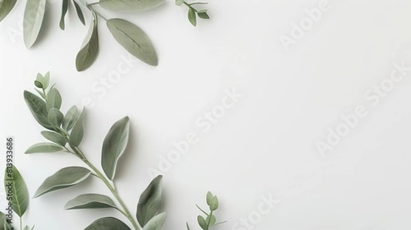 Fototapeta a beautiful bank flat lay table background for mockup, modern and minimalist style, white