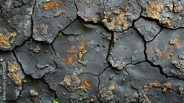 Obraz   Cracked surface with green plants