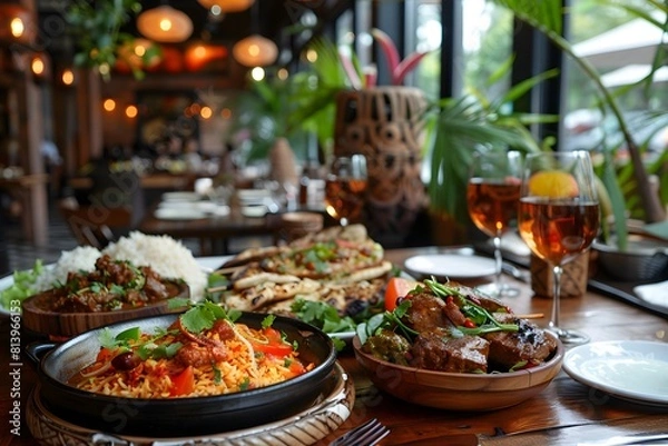 Fototapeta An eclectic array of fusion cuisine