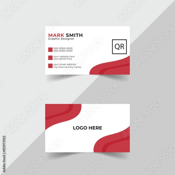 Fototapeta Simple Business Card Layout, creative modern name card and business card,