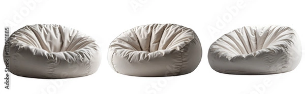 Fototapeta Bean Bag Chair Set isolated on transparent background