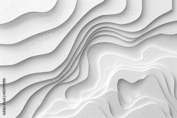 Fototapeta A minimalist white background with elegant wavy lines. Perfect for design projects