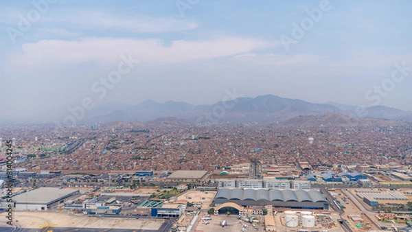 Obraz A view of the city as you take off from the airport in Lima, the capital of Peru