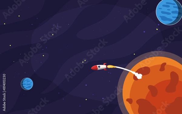 Obraz Cartoon galaxy background vector