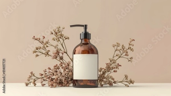 Obraz Shampoo bottle mockup. You get to make it your own by tweaking the label design.