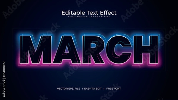 Obraz Month 3D Editable text effect.