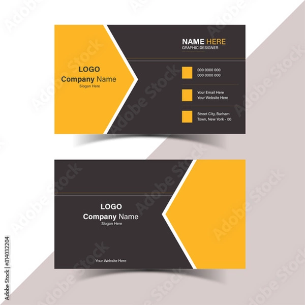 Fototapeta Minimal double-sided modern creative and clean layout simple vector illustration corporate business card design