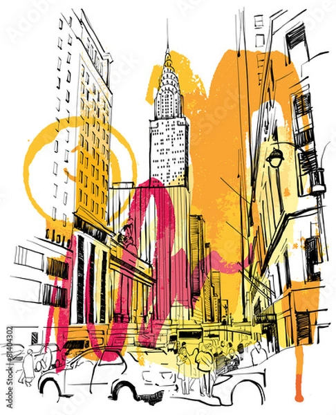 Fototapeta New York Sketch