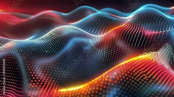 Obraz Colorful wavy patterned background with smooth flow