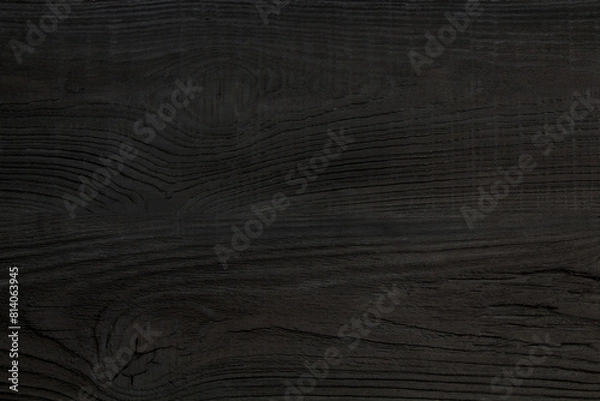 Fototapeta black Wood texture background. Hardwood, wood grain, organic material grunge style. Vintage wooden surface top view. Wooden table top view. Copy space for text.