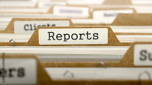 Fototapeta Reports Concept with Word on Folder.