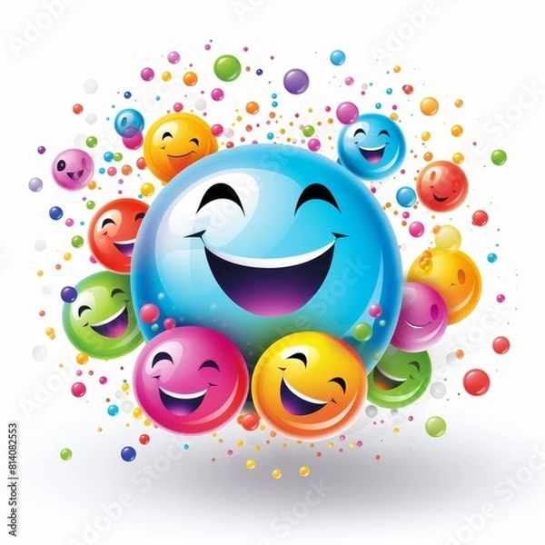 Fototapeta High quality pastel smiles pattern illustration on transparent background for design projects