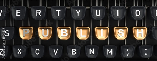 Obraz Typewriter with PUBLISH buttons