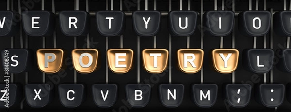 Obraz Typewriter with Poetry buttons