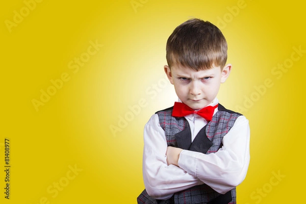 Obraz Stubborn,sad,upset little boy,child