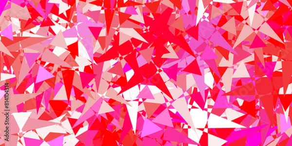 Fototapeta Light Pink, Yellow vector layout with triangle forms.